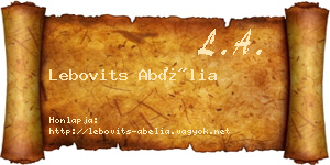 Lebovits Abélia névjegykártya